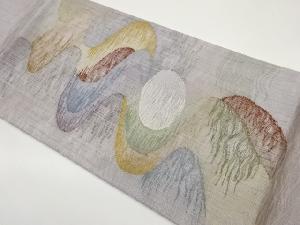 すくい織紗紬変わり霞取模様織出し袋帯